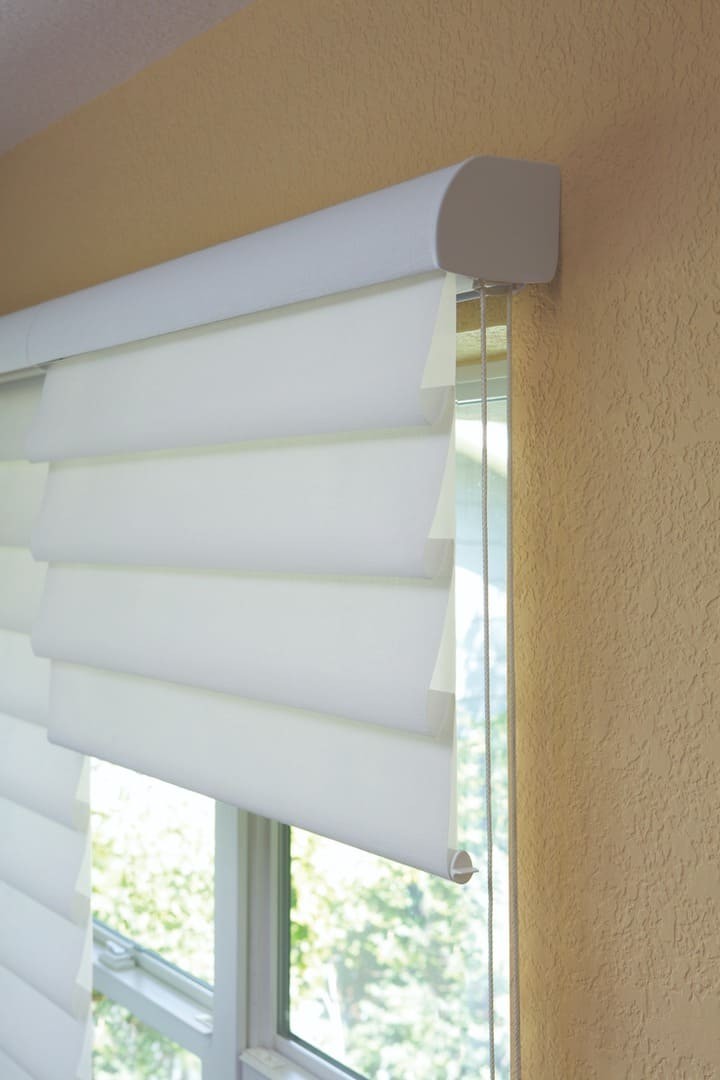 Vignette® Modern Roman shades near Boynton Beach, Florida, that provide clean styles and privacy.