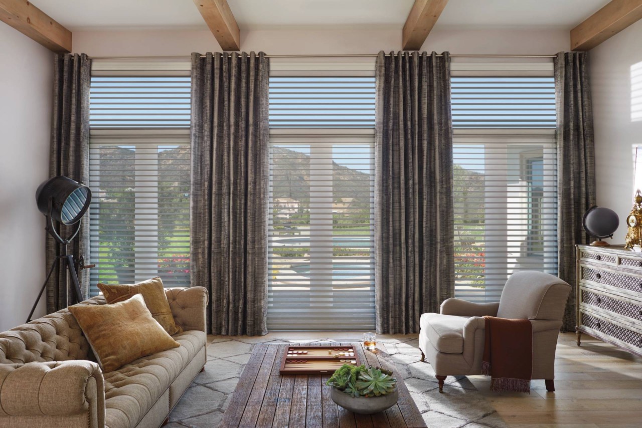 Graceful Hunter Douglas Silhouette® Sheer Shades decorating a living room near Boynton Beach, FL